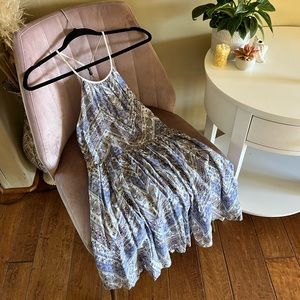 Blue Patterned Dress - Urban Outfitters